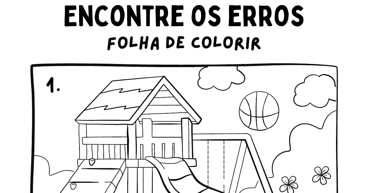 Jogo dos 7 erros, para colorir - Hora de Colorir - Atividades